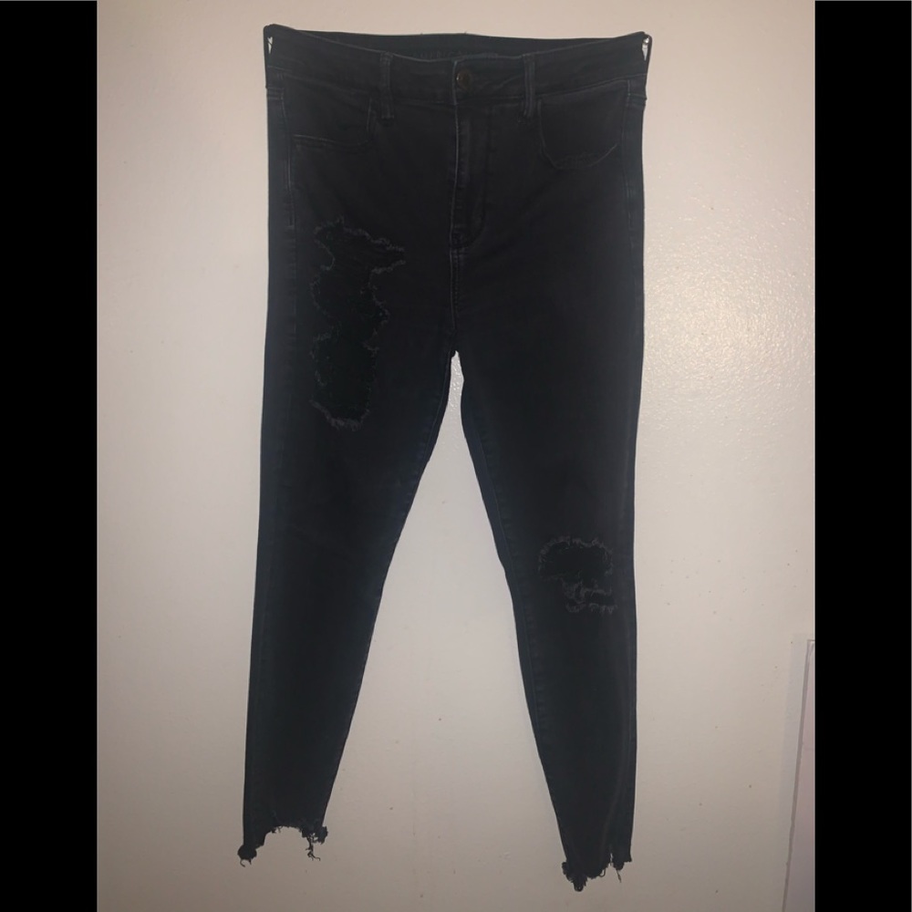 Black ripped American Eagle jeans